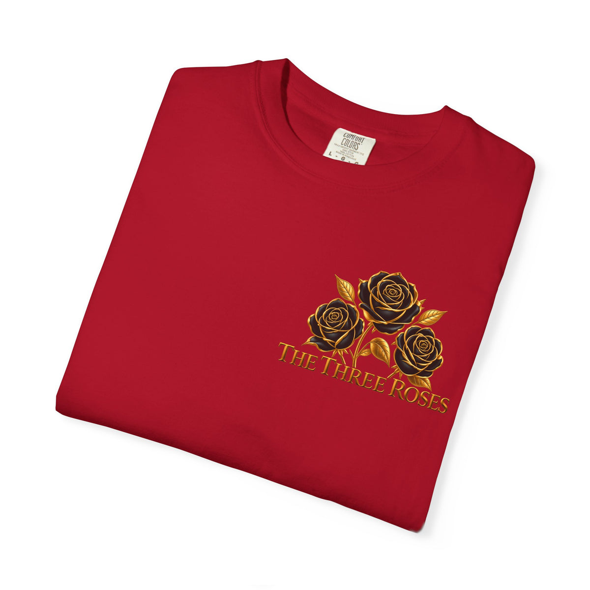 The Three Roses Graphic: Unisex T-Shirt  Gold & Black Floral Tee
