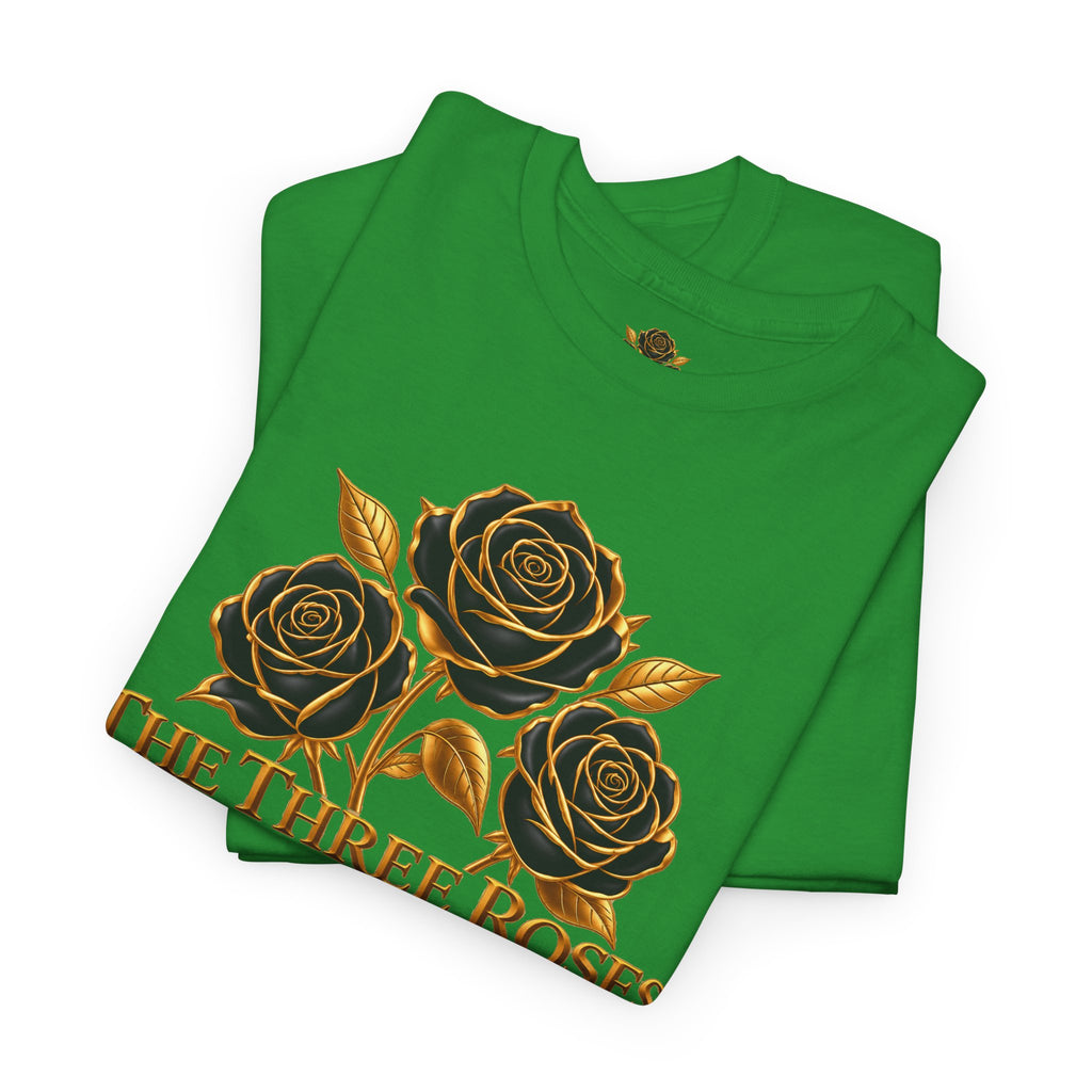 The Three Roses Tee — Mens Gold Floral Graphic T-Shirt