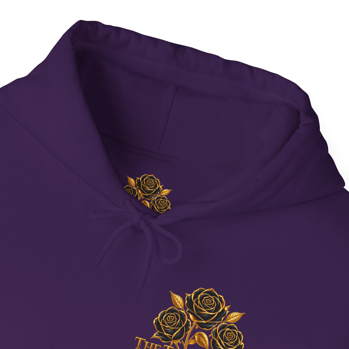 The Three Roses Hoodie: Unisex Gold Rose Graphic Hooded Sweatshirt
