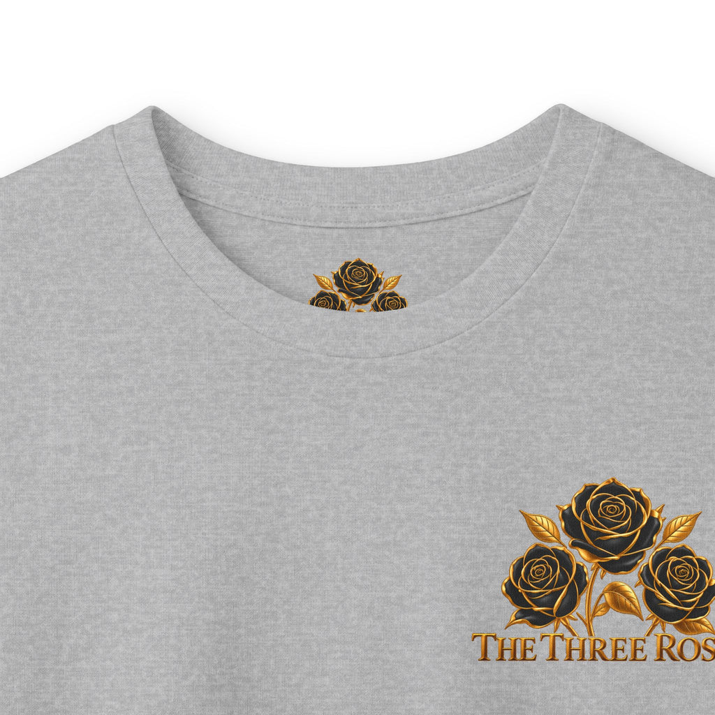 Long Sleeve Tee — Golden Black Rose Chest & Back Design
