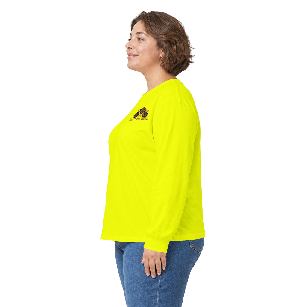 Long Sleeve Tee — Golden Black Rose Chest & Back Design