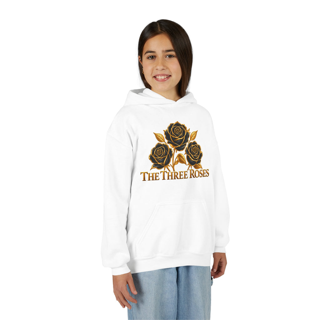 The Three Roses: Unisex Youth Gold Logo Hoodie