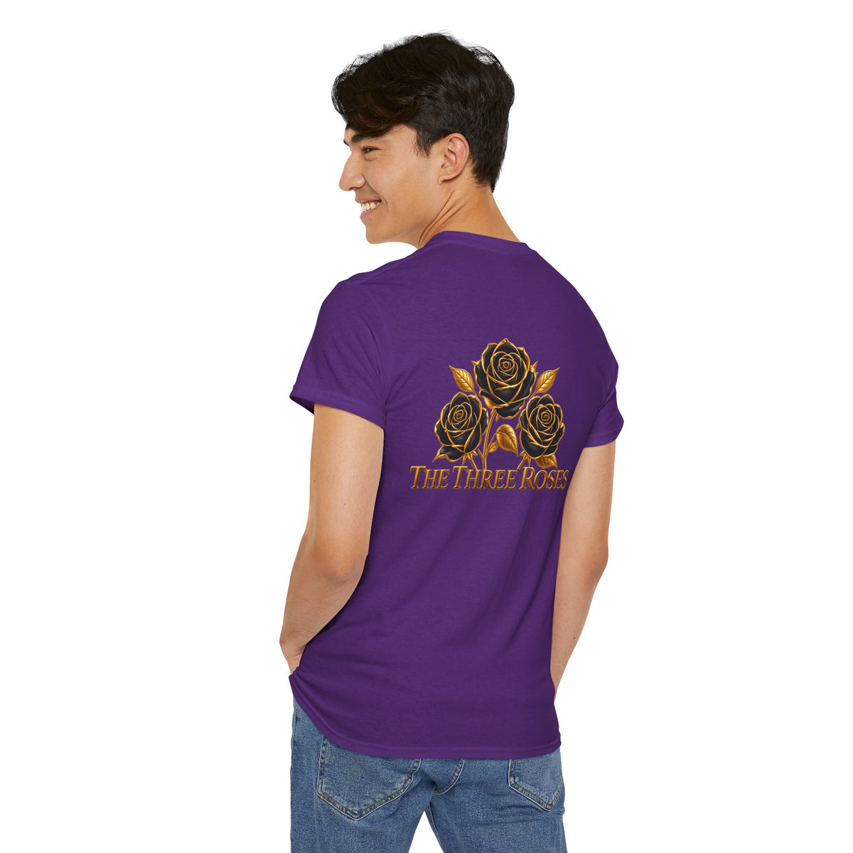 The Three Roses Tee — Mens Gold Floral Graphic T-Shirt