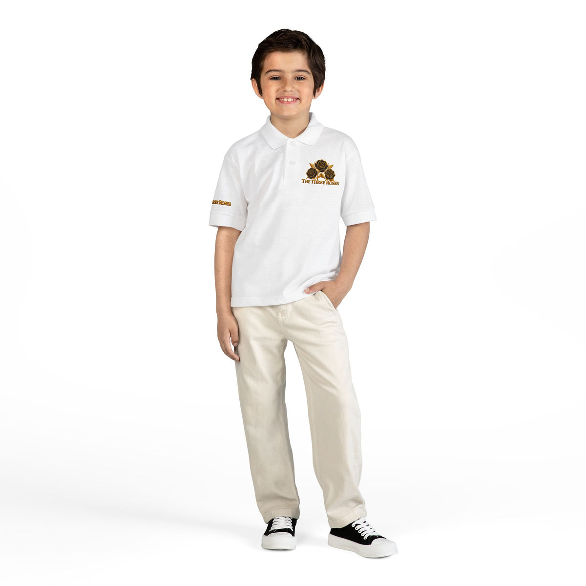 The Three Roses: Youth Polo T-Shirt Embroidered