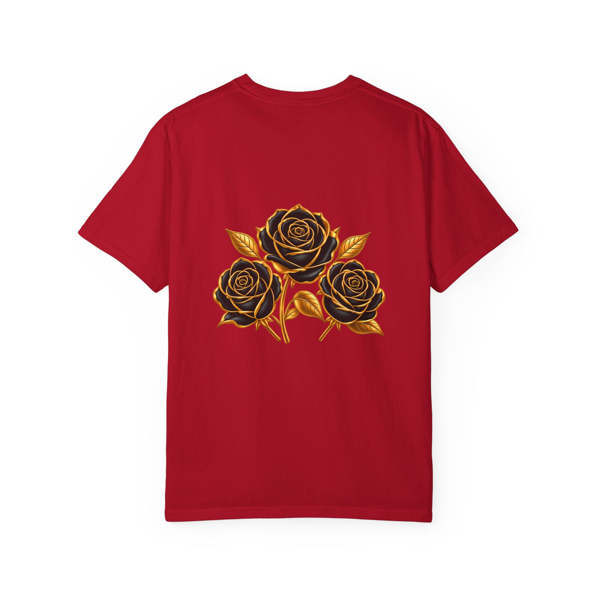 The Three Roses Graphic: Unisex T-Shirt  Gold & Black Floral Tee