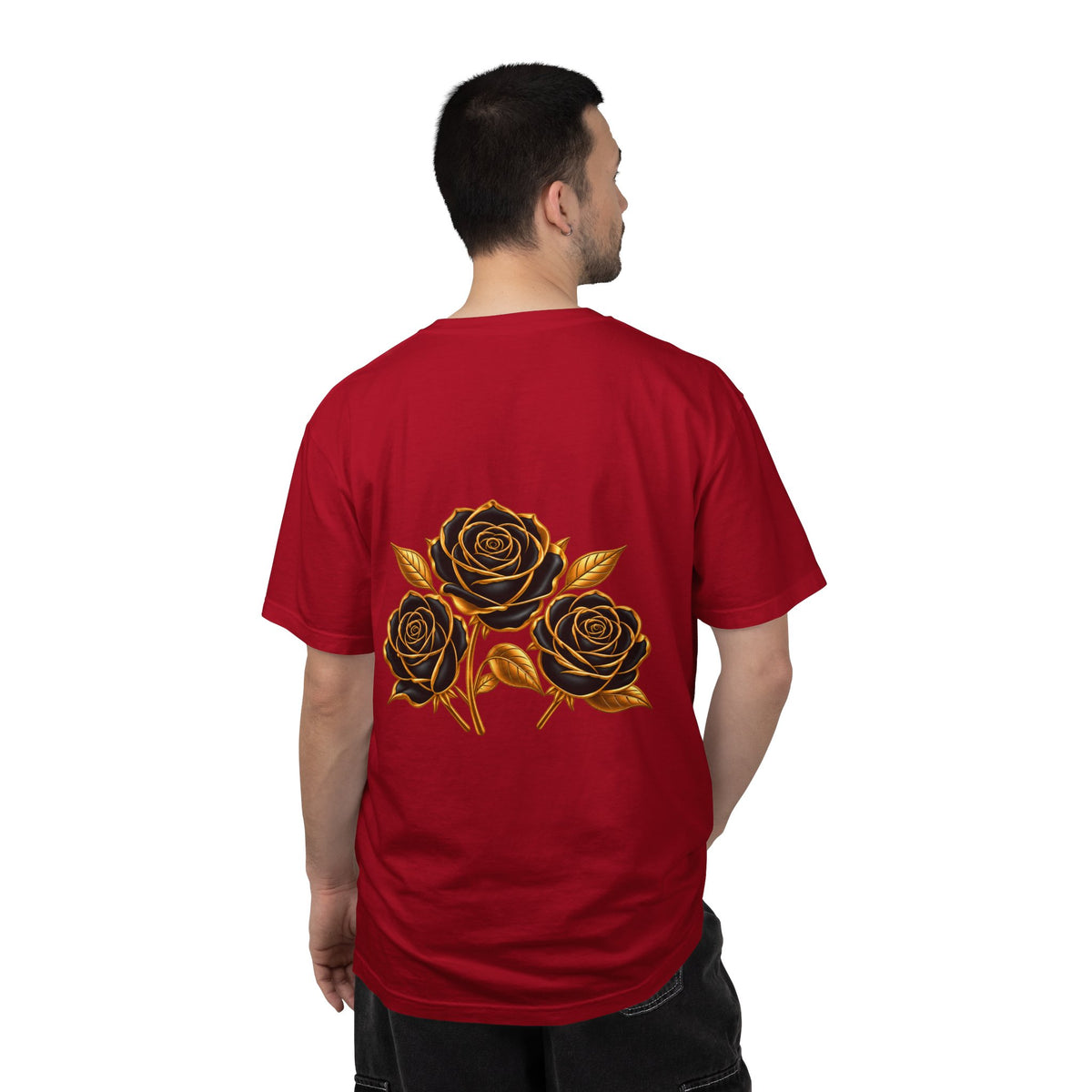 The Three Roses Graphic: Unisex T-Shirt  Gold & Black Floral Tee