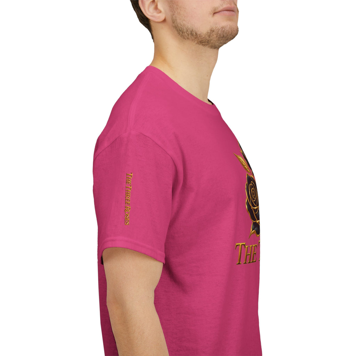 The Three Roses Tee — Mens Gold Floral Graphic T-Shirt