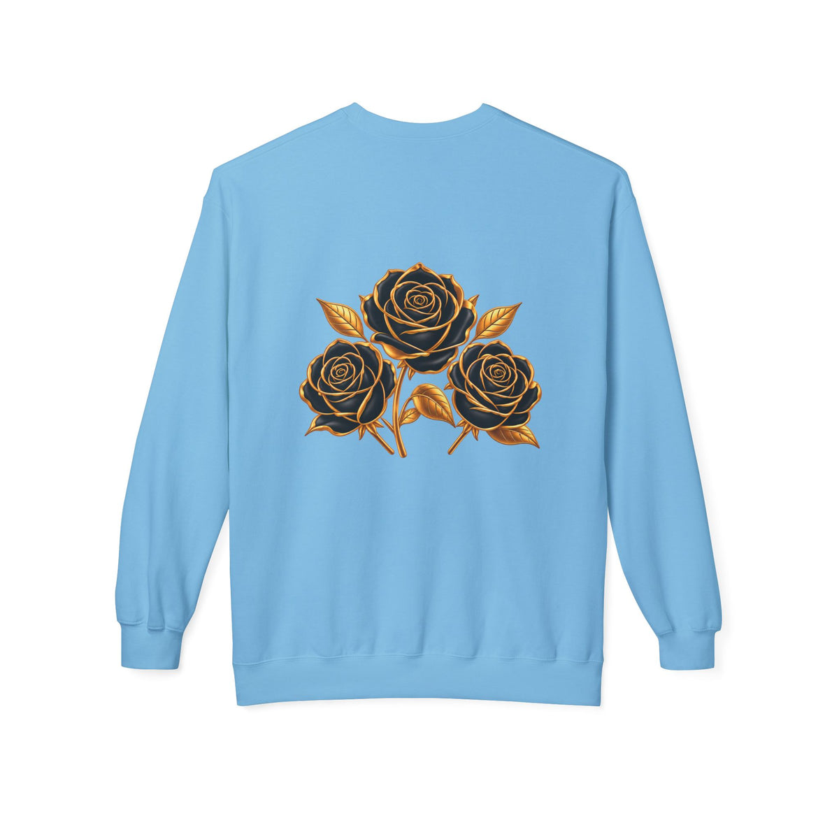 The Three Roses: Unisex Crewneck Gold Rose Sweatshirt Graphic Logo