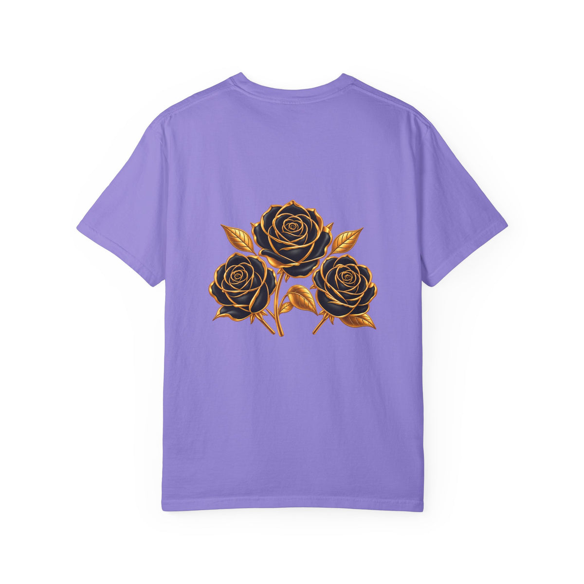 The Three Roses Graphic: Unisex T-Shirt  Gold & Black Floral Tee