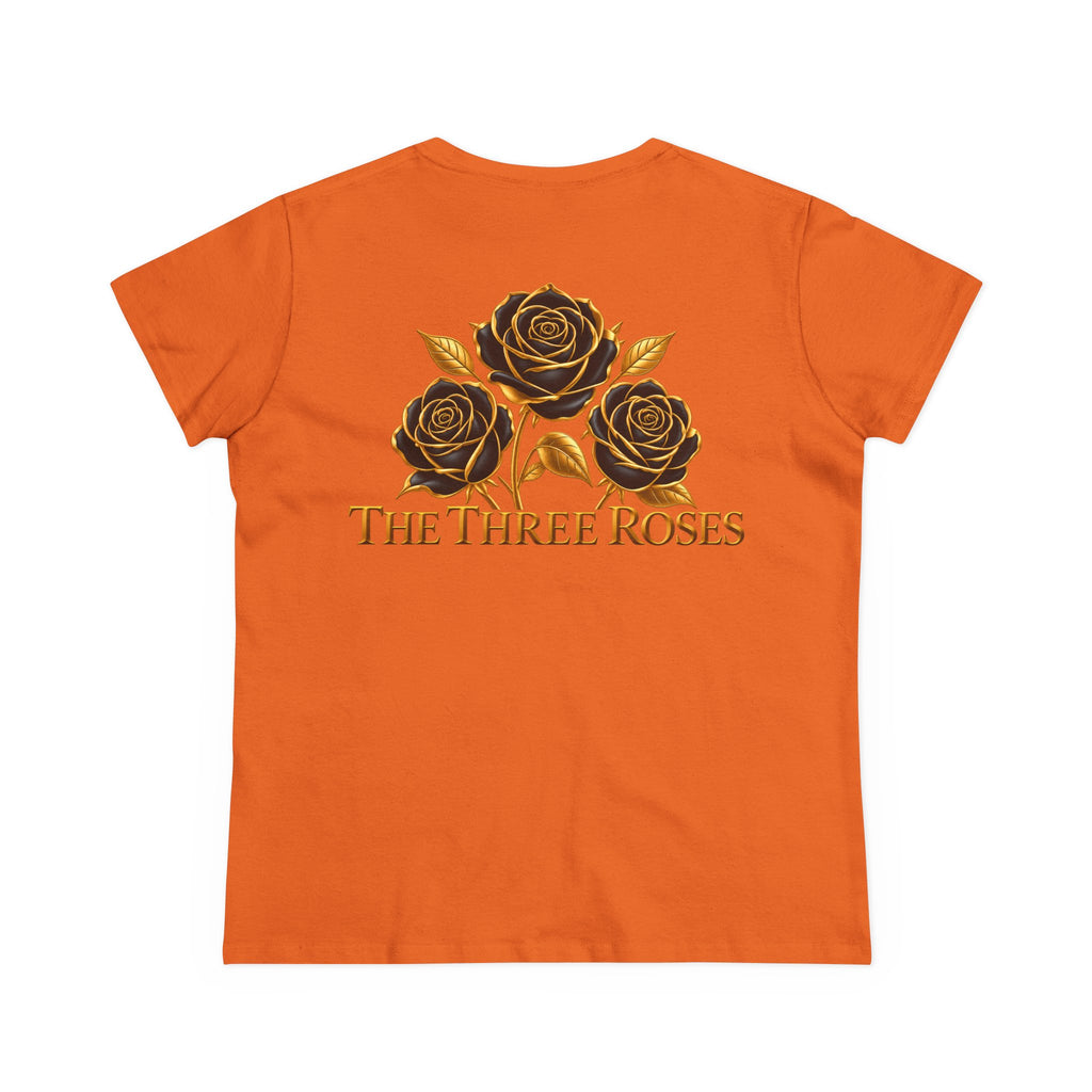 The Three Roses Tee: Womens Black & Gold Rose Graphic T-Shirt