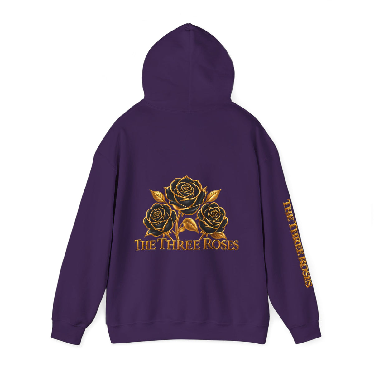 The Three Roses Hoodie: Unisex Gold Rose Graphic Hooded Sweatshirt
