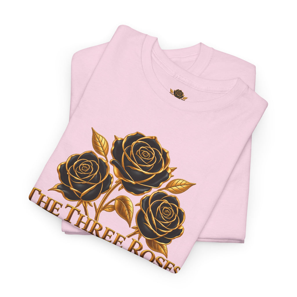 The Three Roses Tee — Mens Gold Floral Graphic T-Shirt