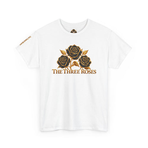 The Three Roses Tee — Mens Gold Floral Graphic T-Shirt