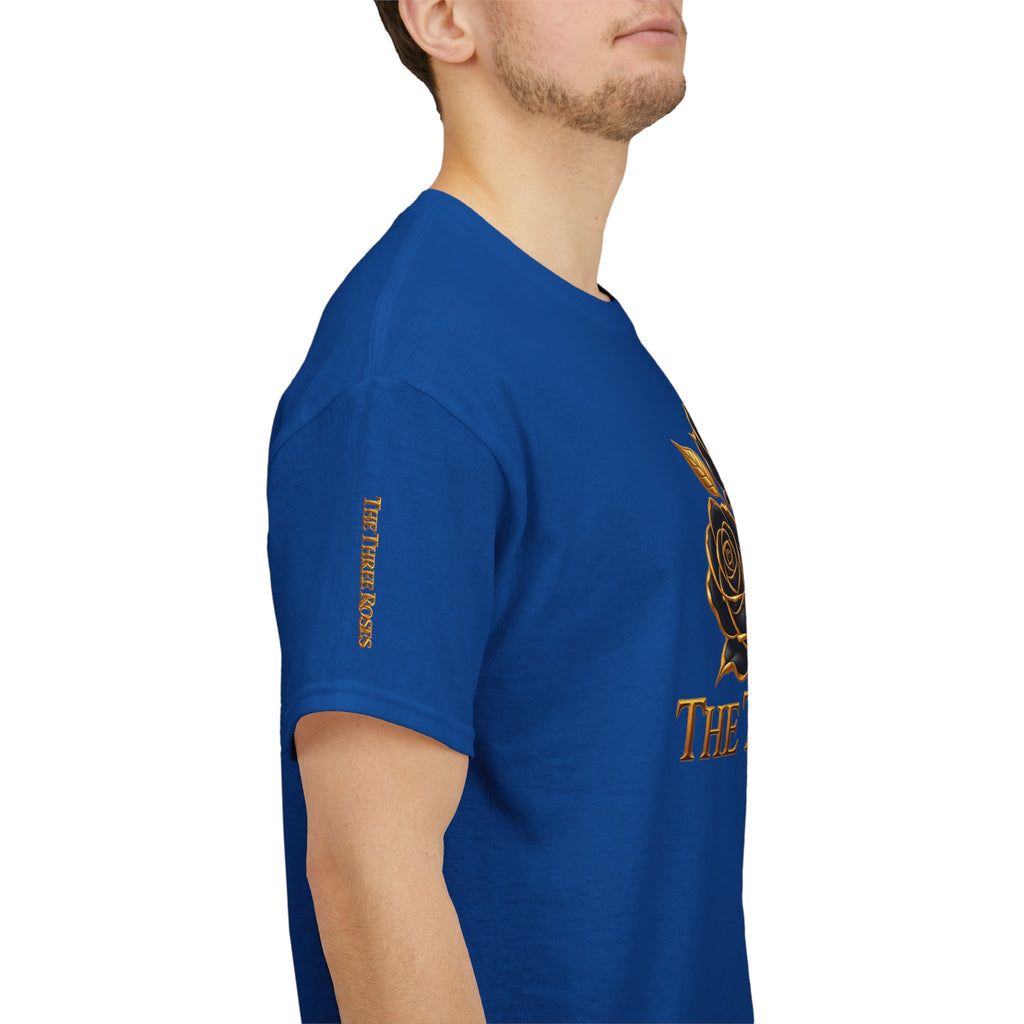 The Three Roses Tee — Mens Gold Floral Graphic T-Shirt
