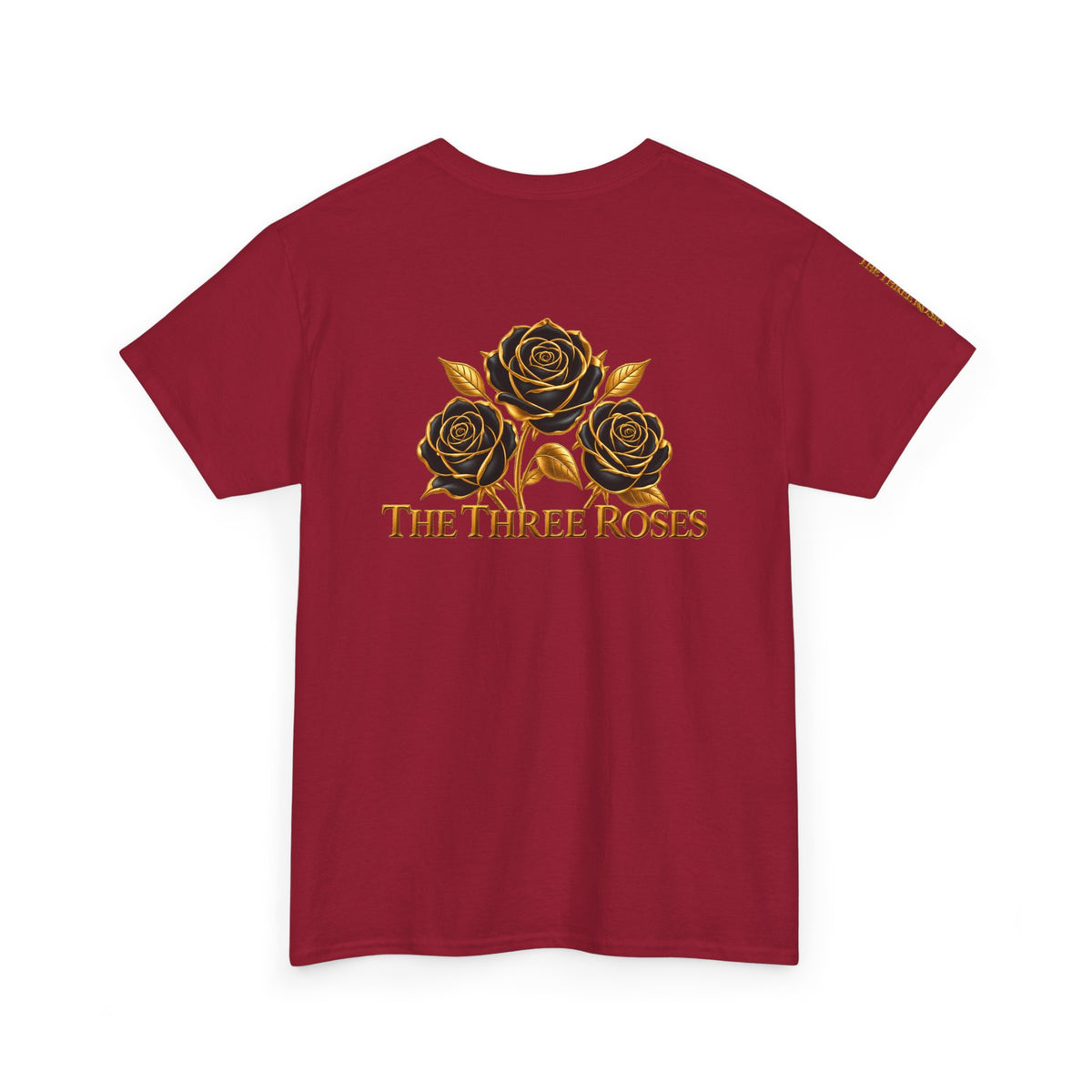 The Three Roses Tee — Mens Gold Floral Graphic T-Shirt