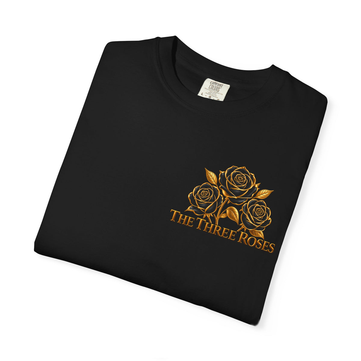 The Three Roses Graphic: Unisex T-Shirt  Gold & Black Floral Tee