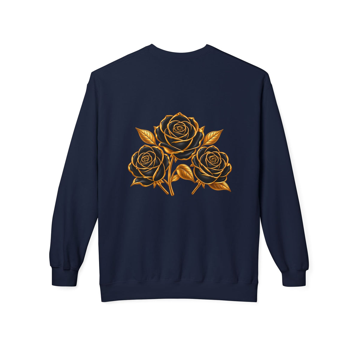 The Three Roses: Unisex Crewneck Gold Rose Sweatshirt Graphic Logo