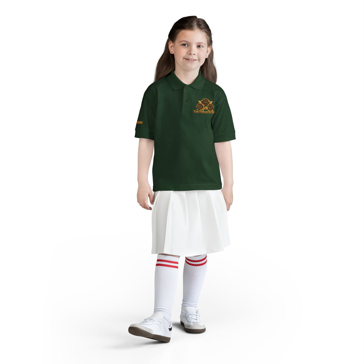 The Three Roses: Youth Polo T-Shirt Embroidered