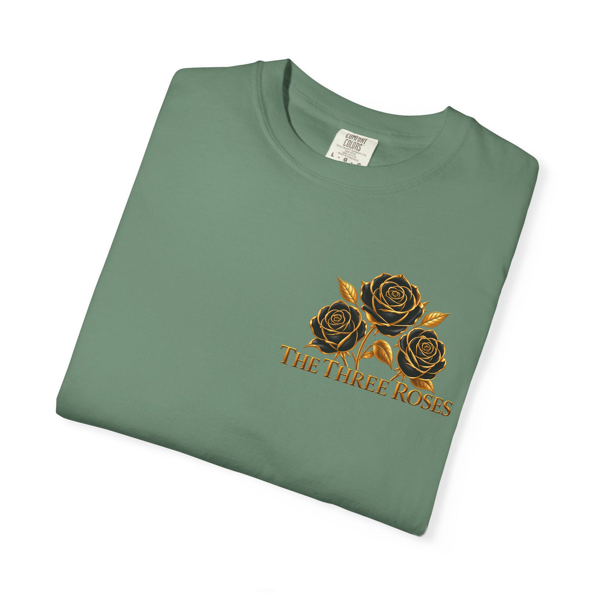 The Three Roses Graphic: Unisex T-Shirt  Gold & Black Floral Tee