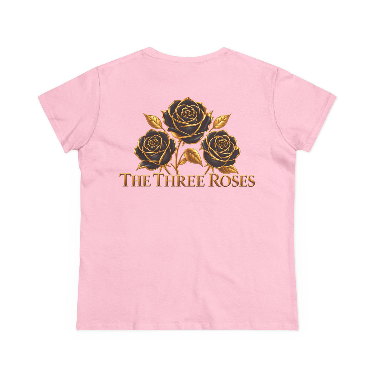 The Three Roses Tee: Womens Black & Gold Rose Graphic T-Shirt