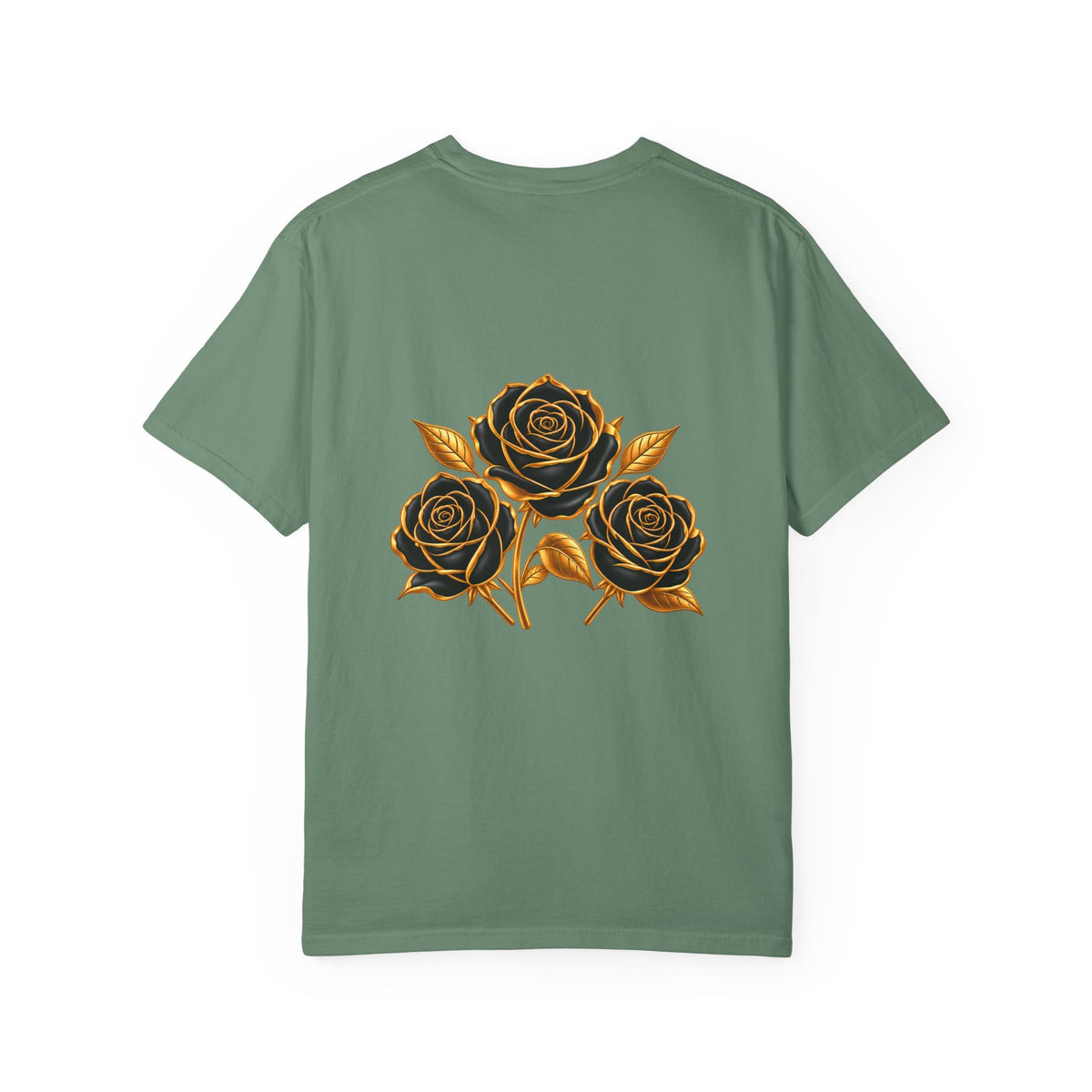 The Three Roses Graphic: Unisex T-Shirt  Gold & Black Floral Tee