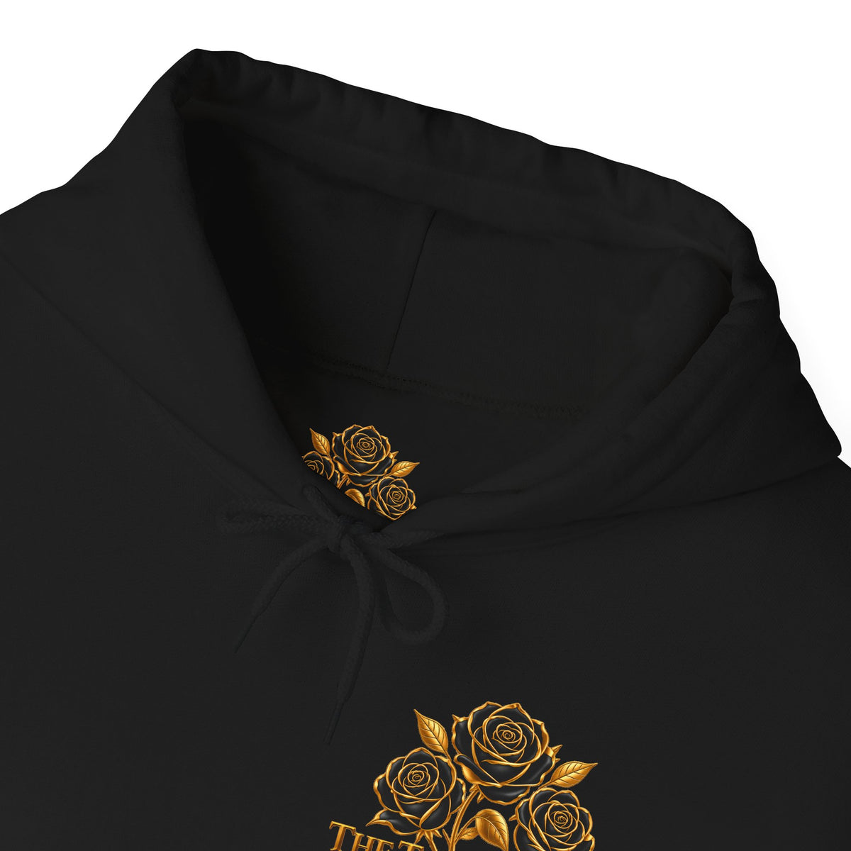 The Three Roses Hoodie: Unisex Gold Rose Graphic Hooded Sweatshirt
