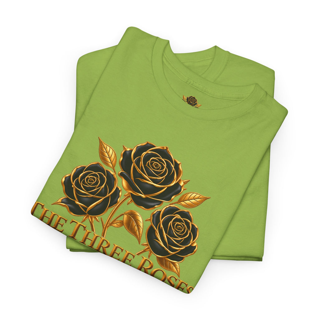 The Three Roses Tee — Mens Gold Floral Graphic T-Shirt