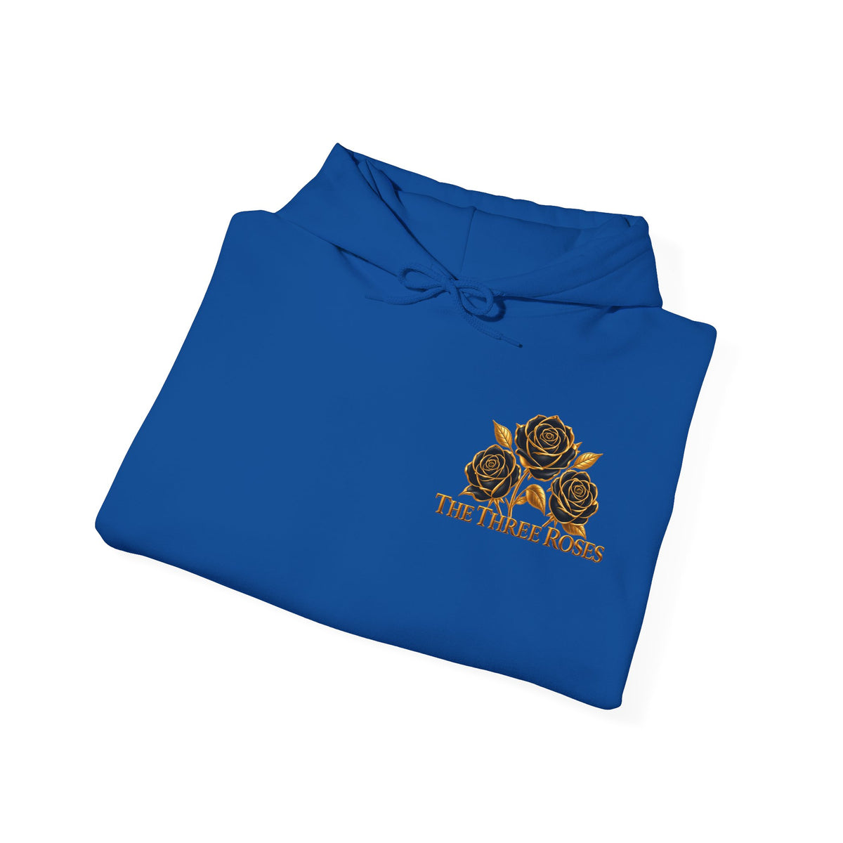 The Three Roses Hoodie: Unisex Gold Rose Graphic Hooded Sweatshirt