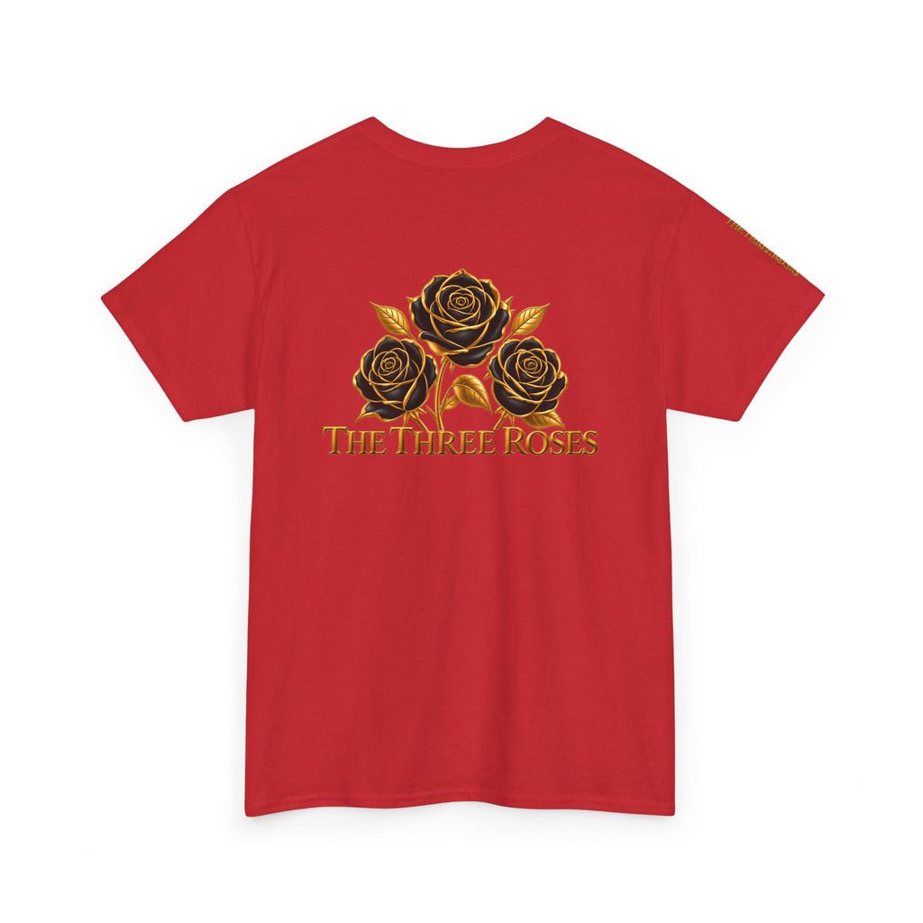 The Three Roses Tee — Mens Gold Floral Graphic T-Shirt
