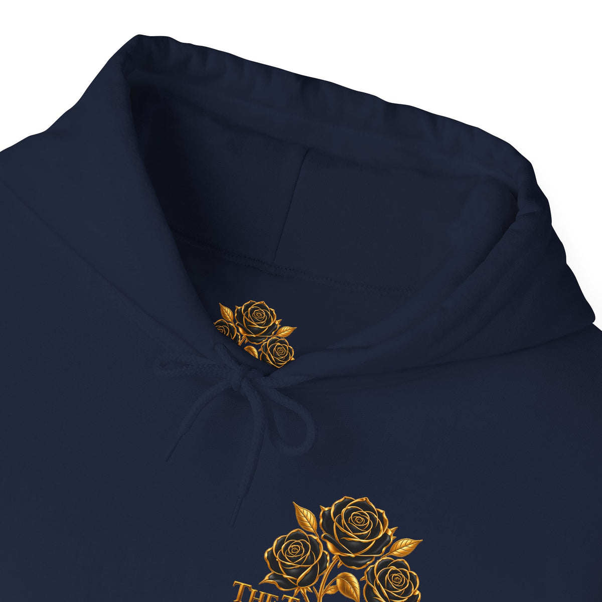 The Three Roses Hoodie: Unisex Gold Rose Graphic Hooded Sweatshirt