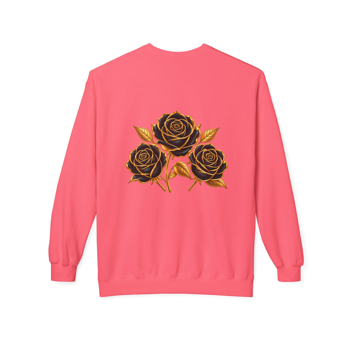 The Three Roses: Unisex Crewneck Gold Rose Sweatshirt Graphic Logo