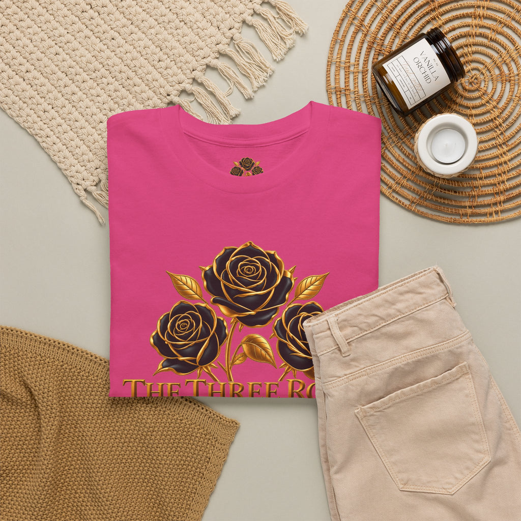 The Three Roses Tee — Mens Gold Floral Graphic T-Shirt