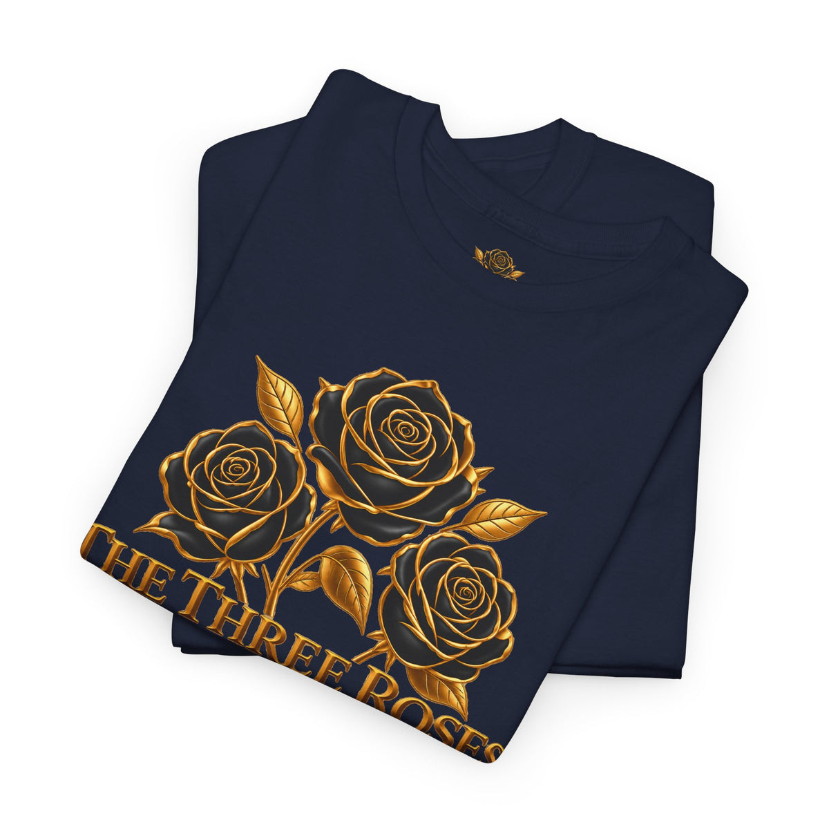 The Three Roses Tee — Mens Gold Floral Graphic T-Shirt