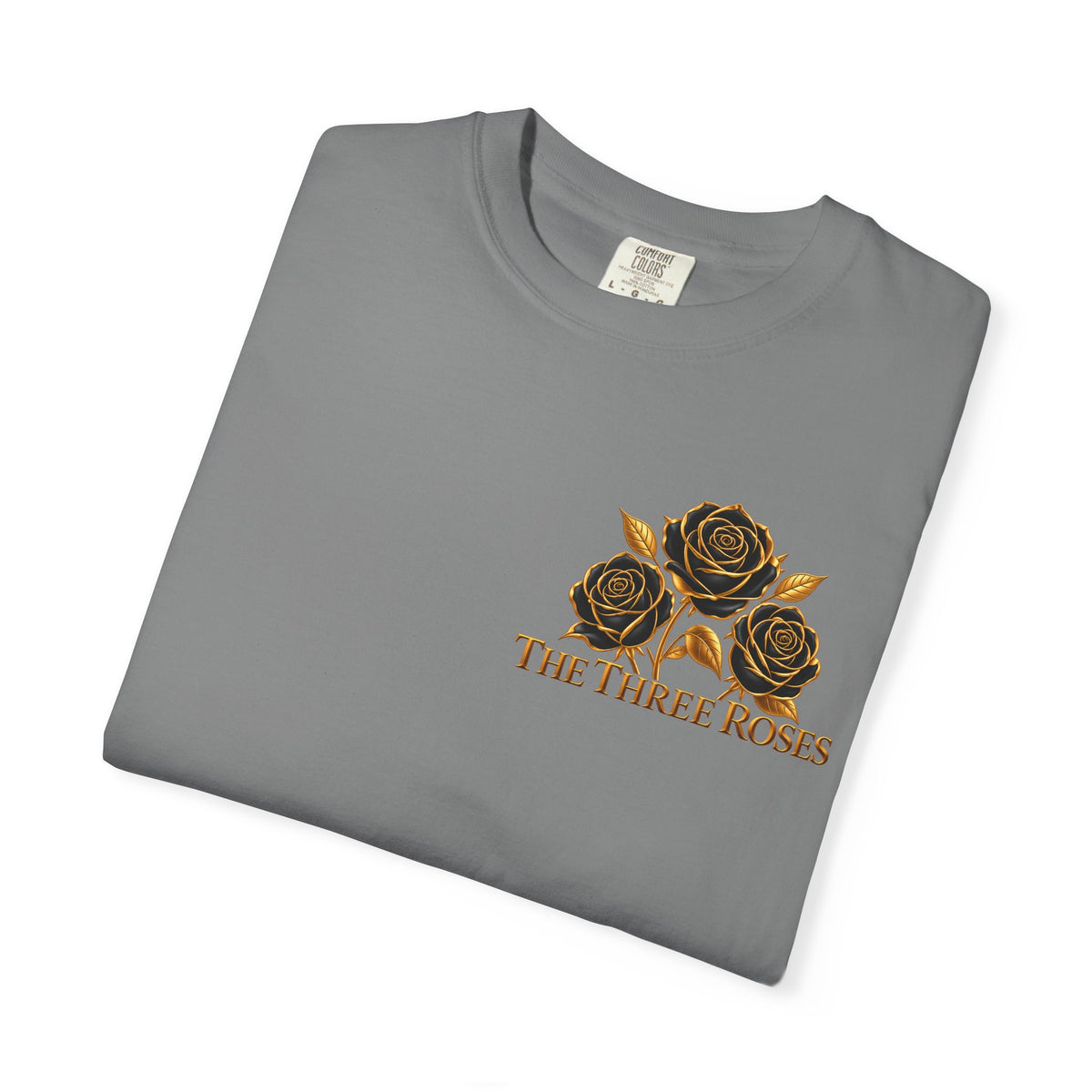 The Three Roses Graphic: Unisex T-Shirt  Gold & Black Floral Tee