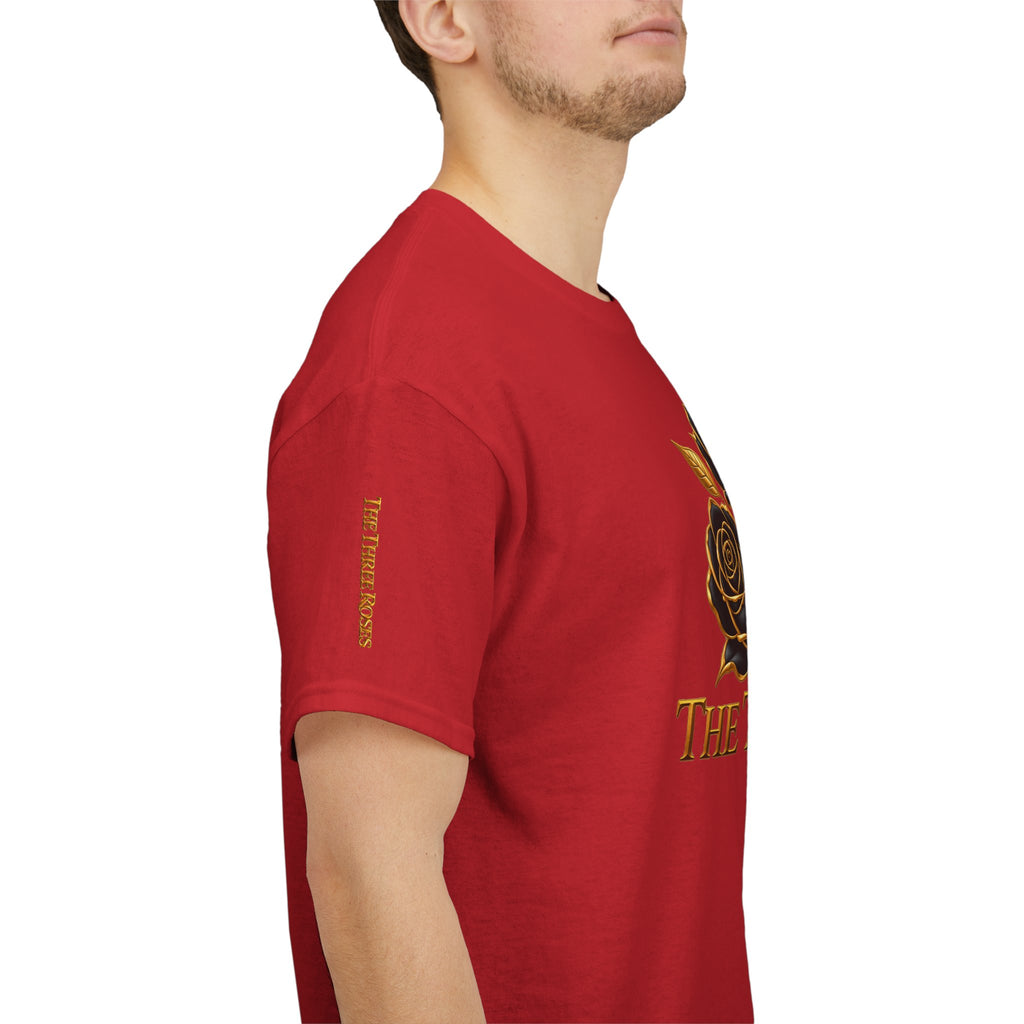 The Three Roses Tee — Mens Gold Floral Graphic T-Shirt