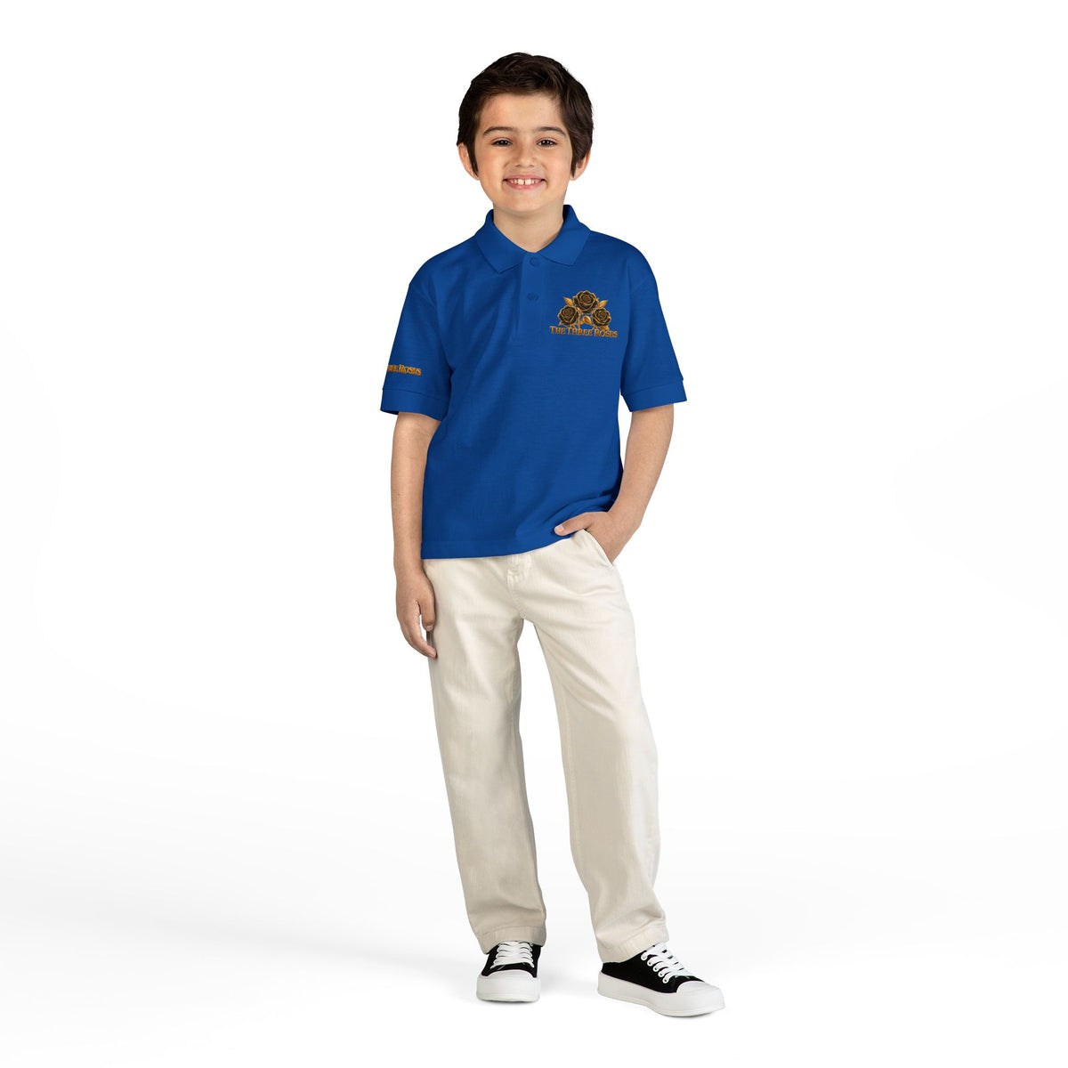 The Three Roses: Youth Polo T-Shirt Embroidered