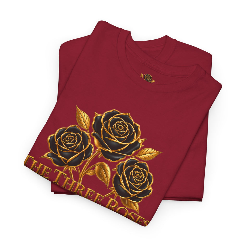 The Three Roses Tee — Mens Gold Floral Graphic T-Shirt