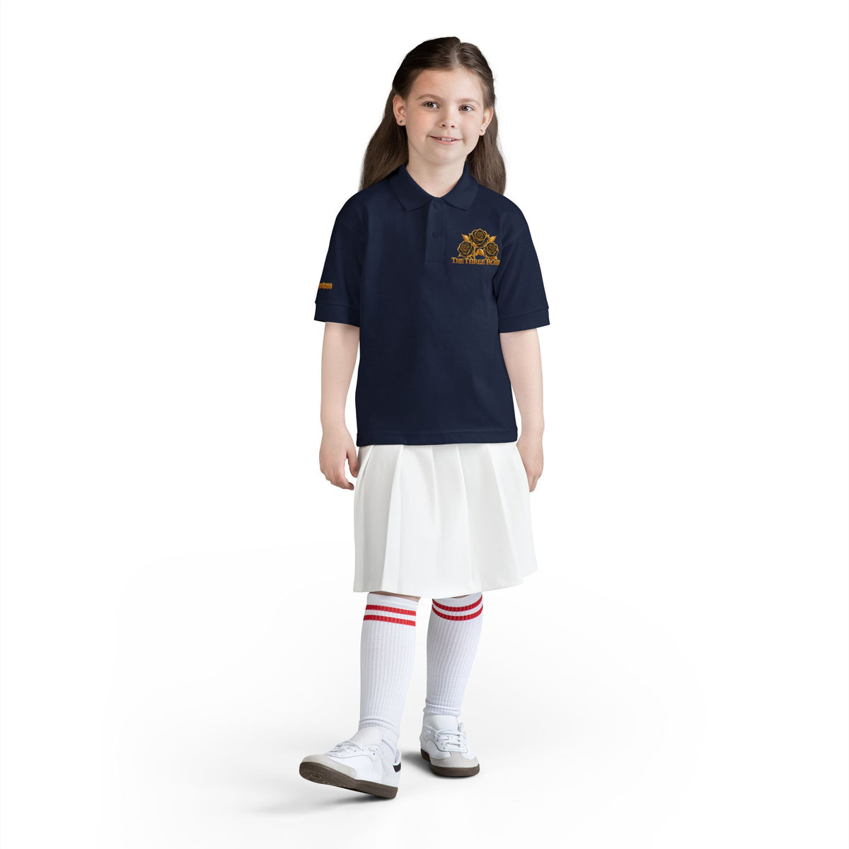The Three Roses: Youth Polo T-Shirt Embroidered