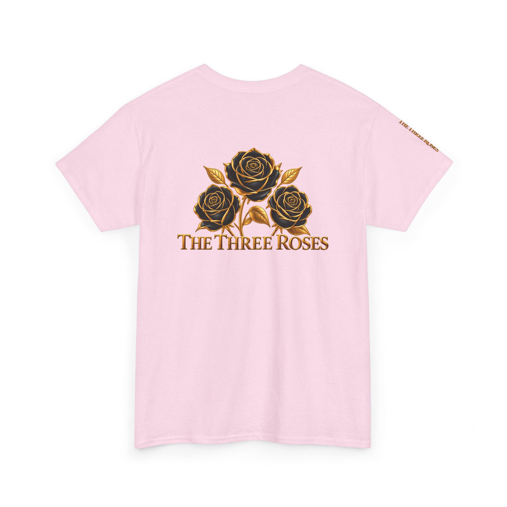 The Three Roses Tee — Mens Gold Floral Graphic T-Shirt