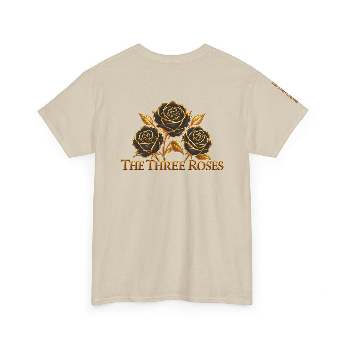 The Three Roses Tee — Mens Gold Floral Graphic T-Shirt
