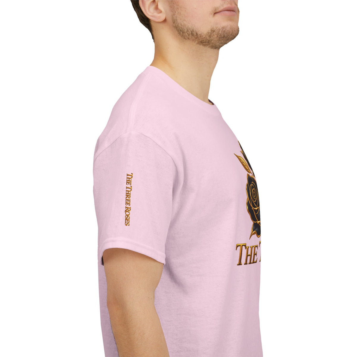 The Three Roses Tee — Mens Gold Floral Graphic T-Shirt