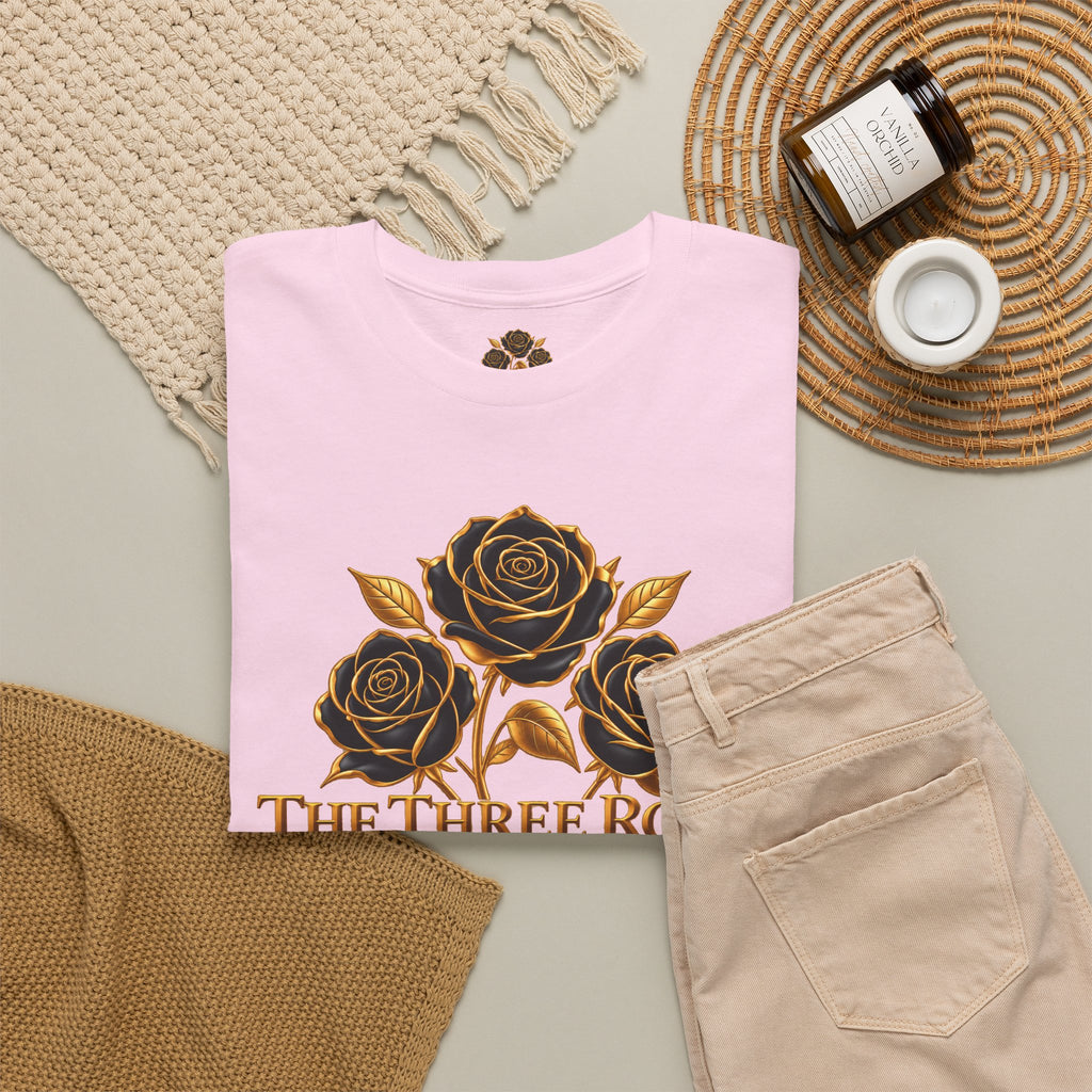 The Three Roses Tee — Mens Gold Floral Graphic T-Shirt