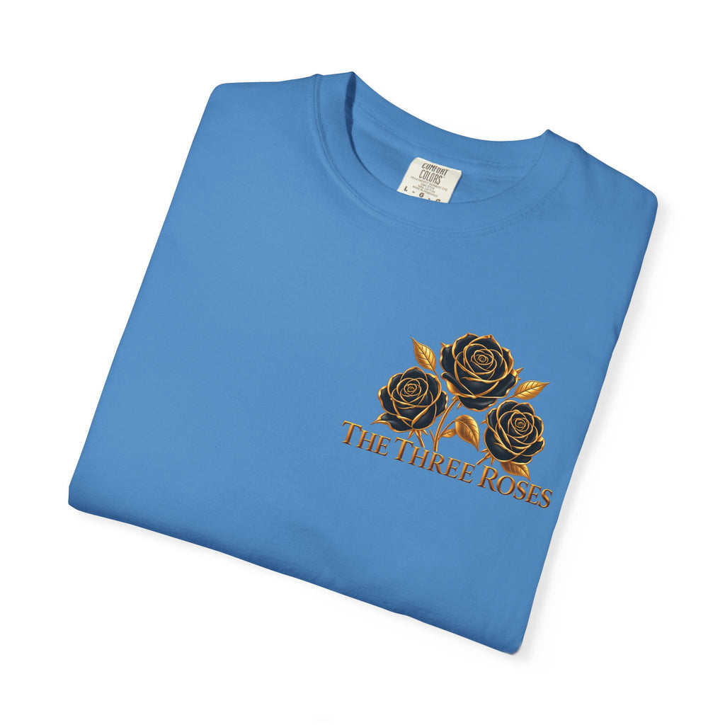 The Three Roses Graphic: Unisex T-Shirt  Gold & Black Floral Tee