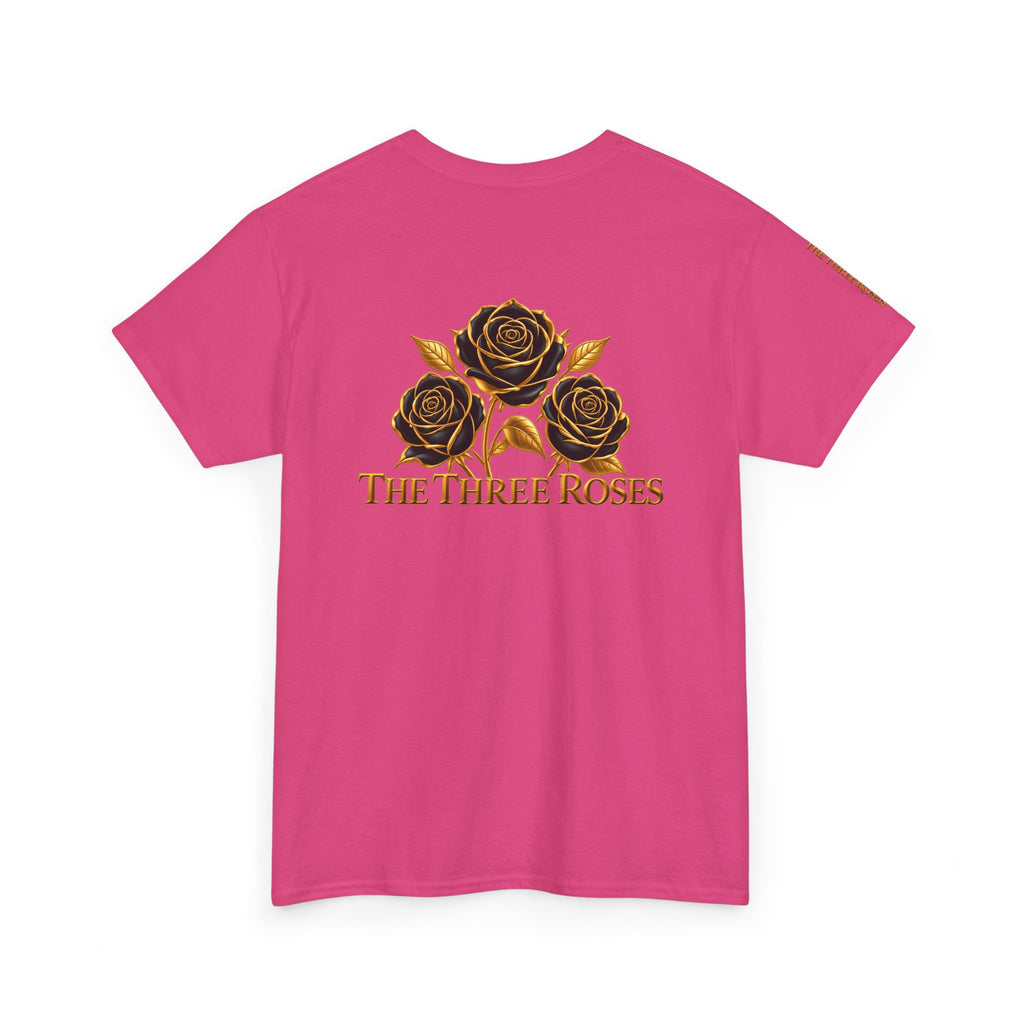 The Three Roses Tee — Mens Gold Floral Graphic T-Shirt