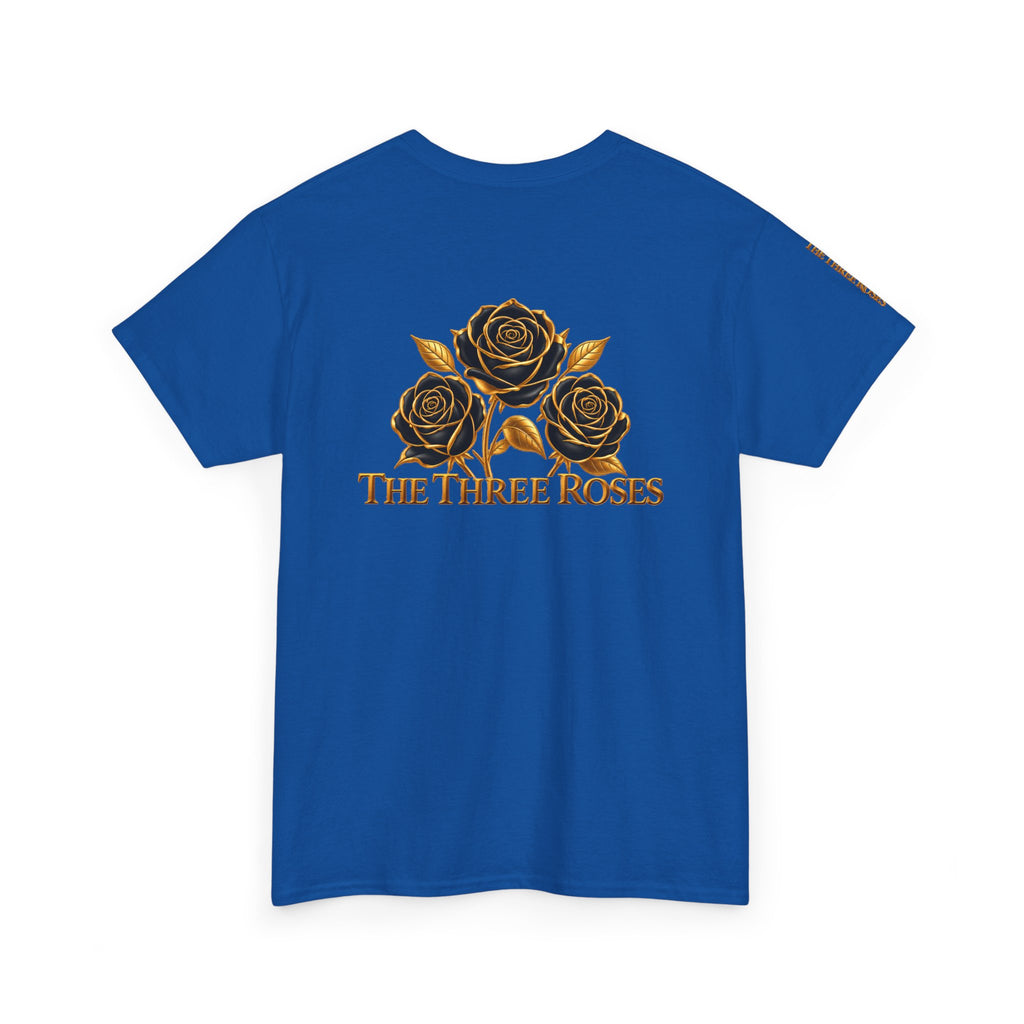 The Three Roses Tee — Mens Gold Floral Graphic T-Shirt