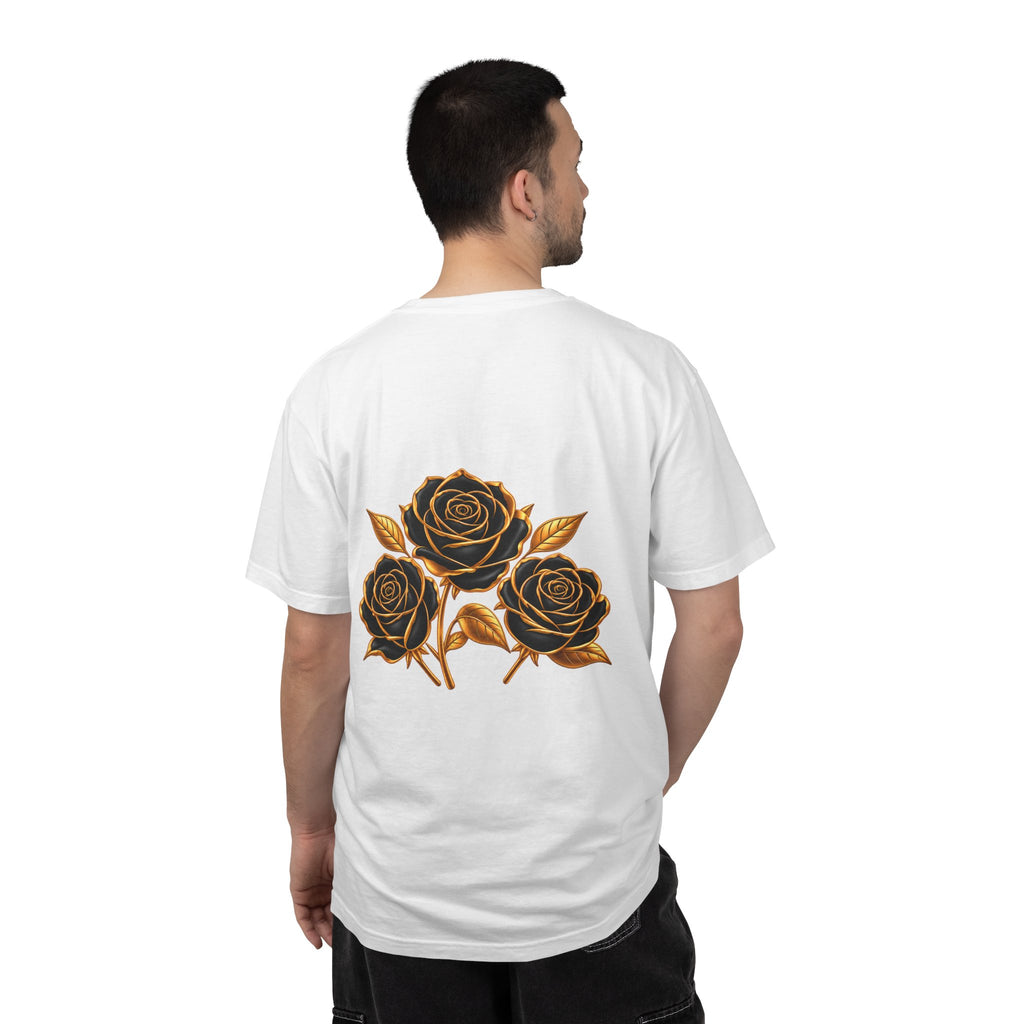 The Three Roses Graphic: Unisex T-Shirt  Gold & Black Floral Tee