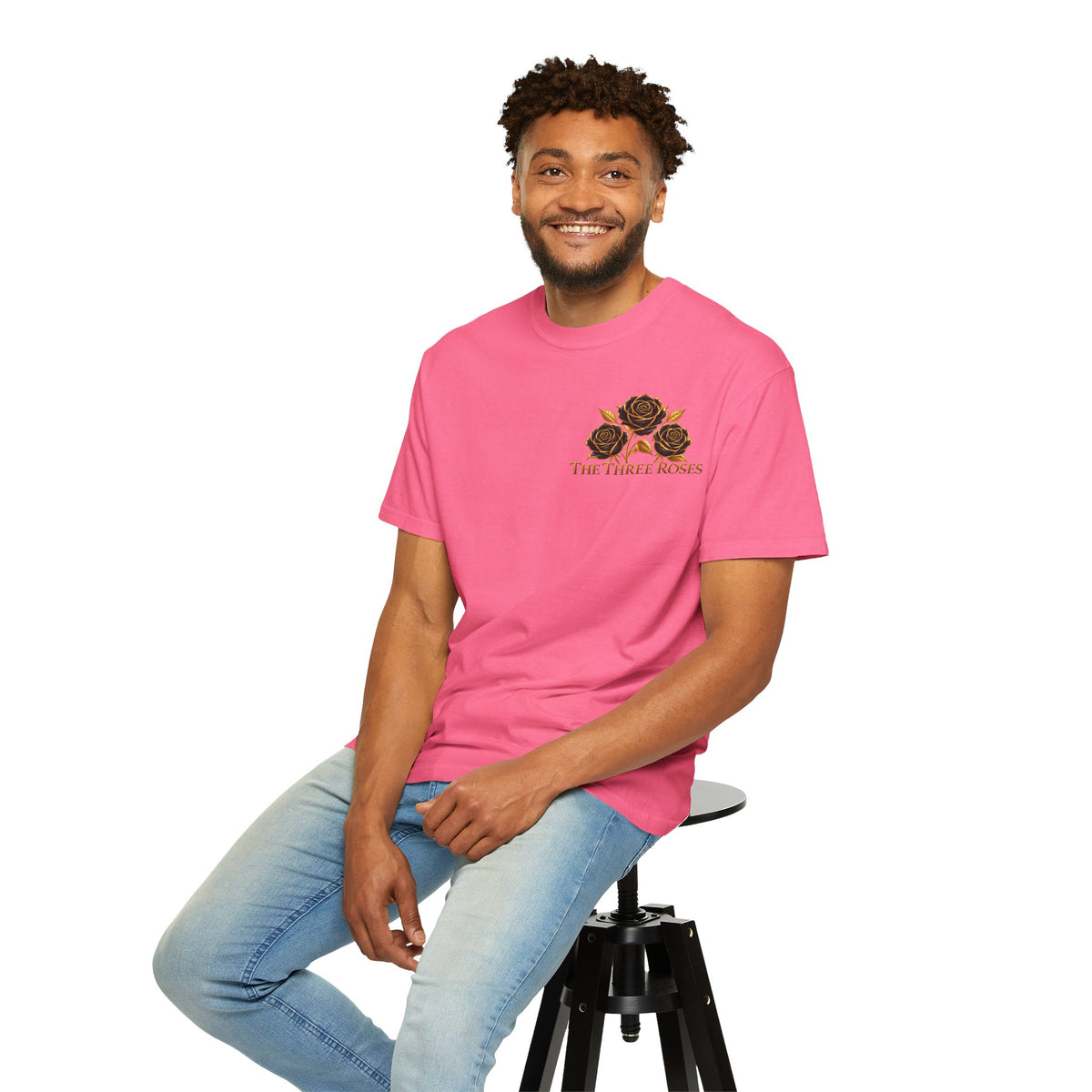 The Three Roses Graphic: Unisex T-Shirt  Gold & Black Floral Tee