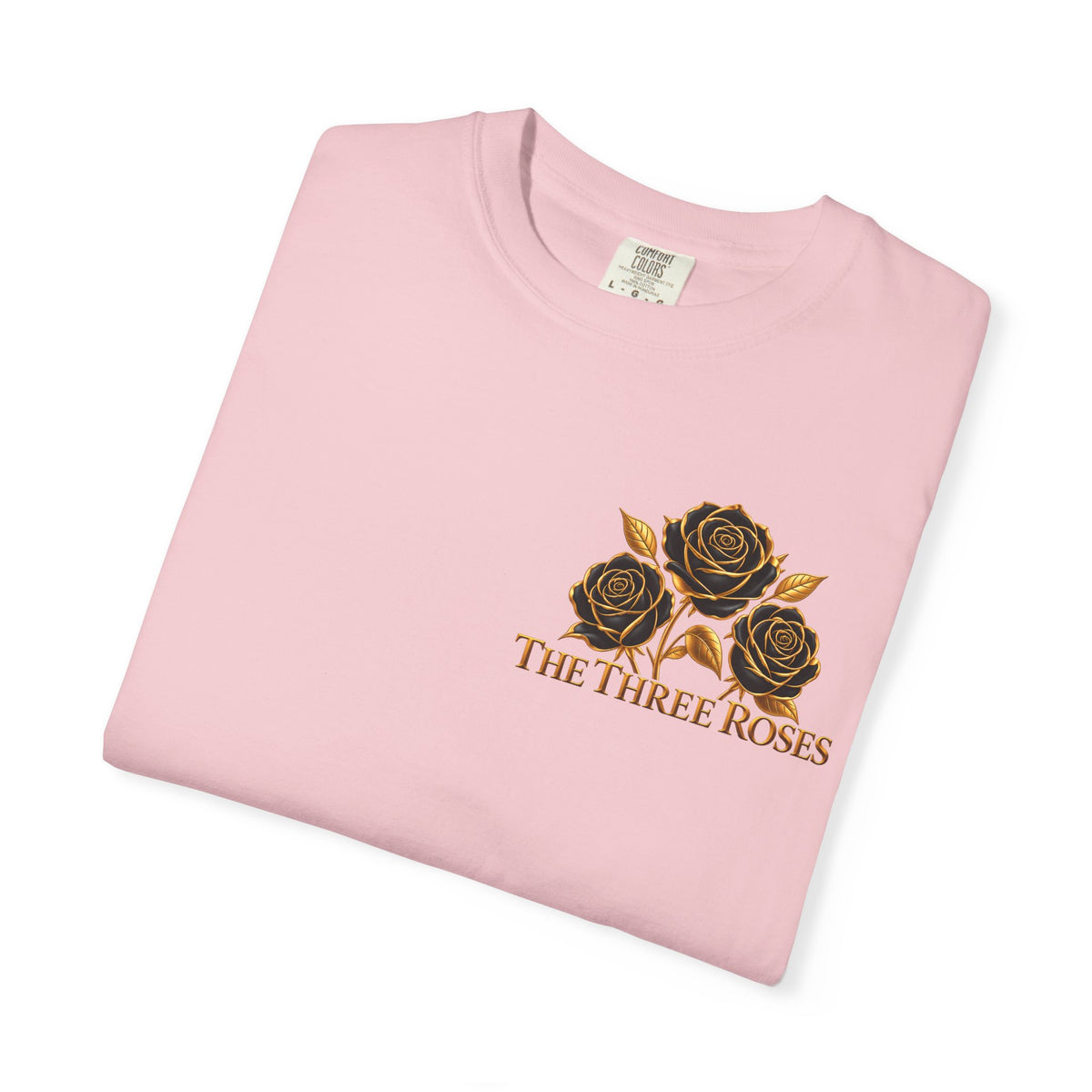 The Three Roses Graphic: Unisex T-Shirt  Gold & Black Floral Tee