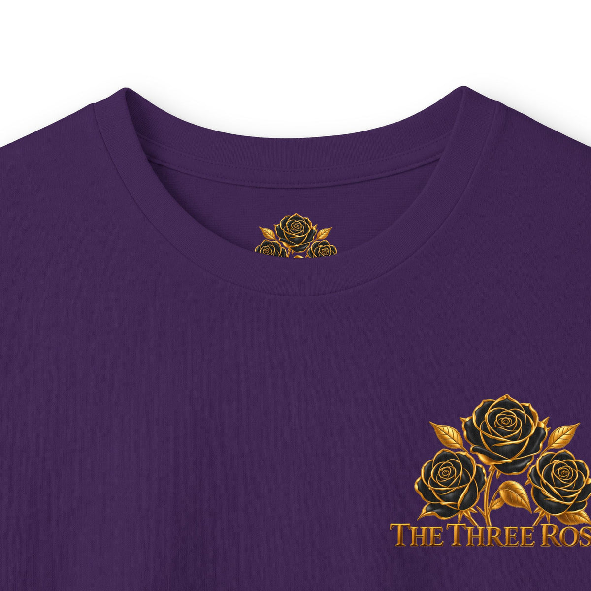 Long Sleeve Tee — Golden Black Rose Chest & Back Design