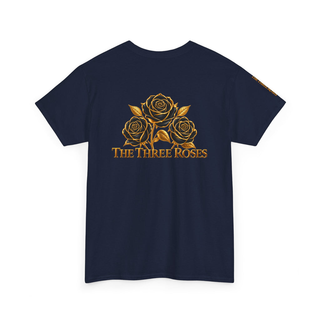 The Three Roses Tee — Mens Gold Floral Graphic T-Shirt